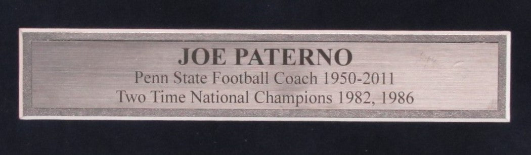 Joe Paterno Signed/Inscribed Cut Card w/ Photo Penn State Framed PSA/DNA 187182