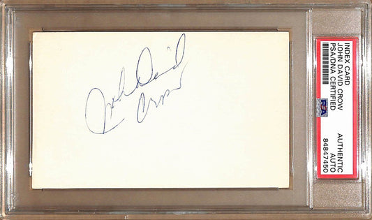 John David Crow Autographed 3x5 Index Card Texs A&M Heisman PSA/DNA 179062