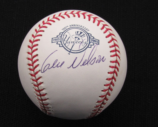 Gene Nelson Signed/Auto Yankees 100th OML Baseball JSA  186661