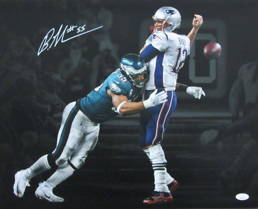 Brandon Graham Super Bowl Sack Eagles Signed Spotlight 16x20 Photo JSA 163885