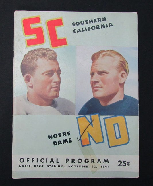 11/22/1941 So. Califronia vs. Notre Dame Program 185921