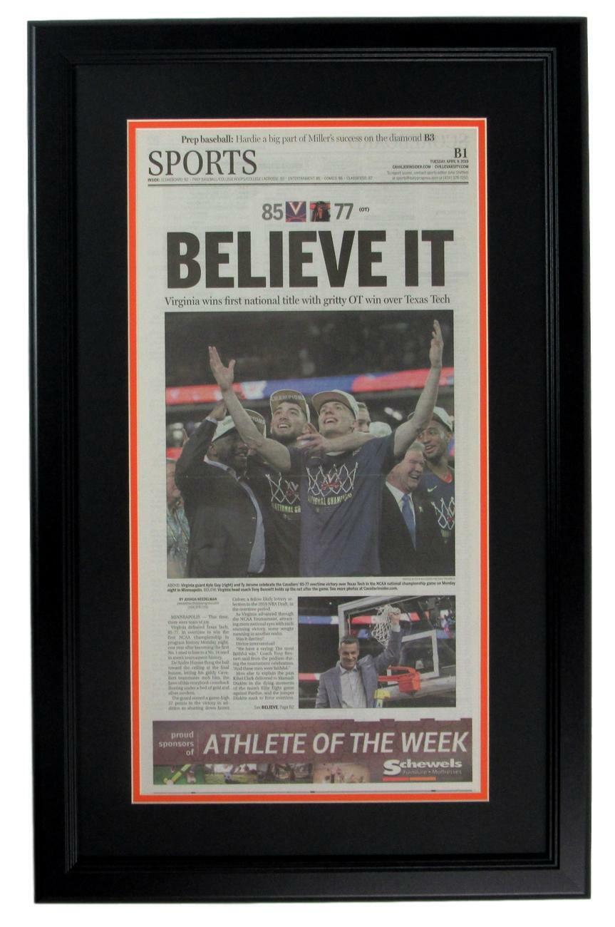 Daily Progress Virginia Cavaliers 2019 National Champs Newspaper Framed 152298