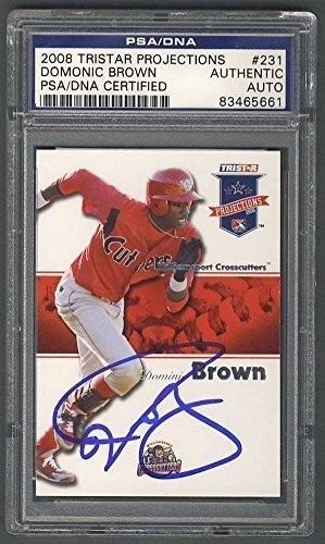 Domonic Brown Phillies Signed 2008 Tristar Projections Card #231 PSA/DNA 5661