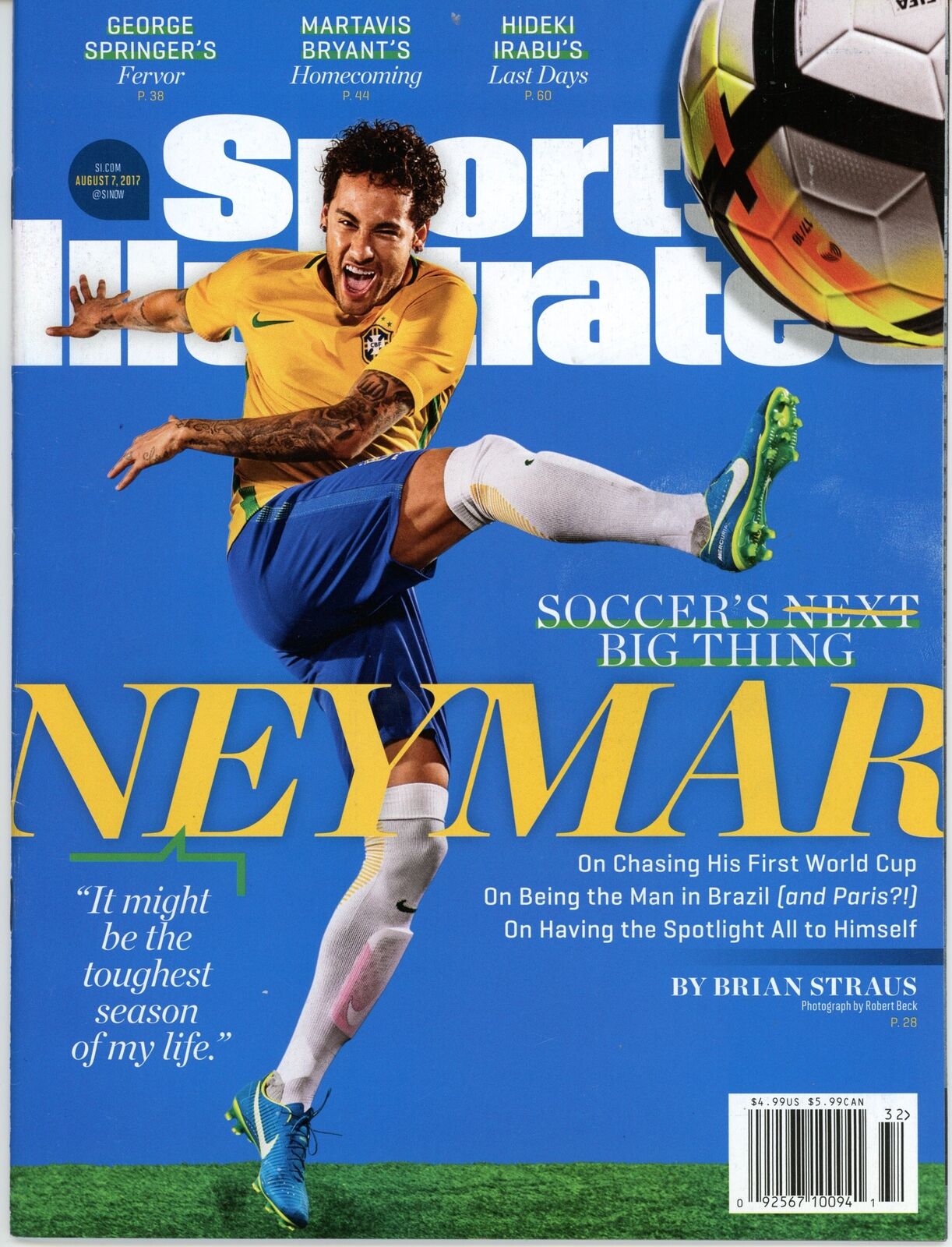 August 7, 2017 Neymar Sports Illustrated Magazine NO LABEL 181993