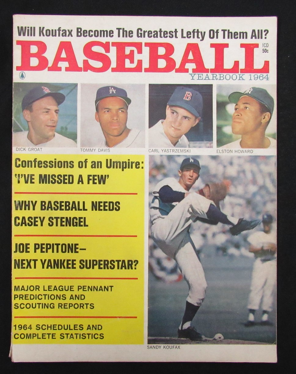 1964 Baseball Yearbook Magazine Sandy Koufax/Carl Yastrzemski Cover 185574