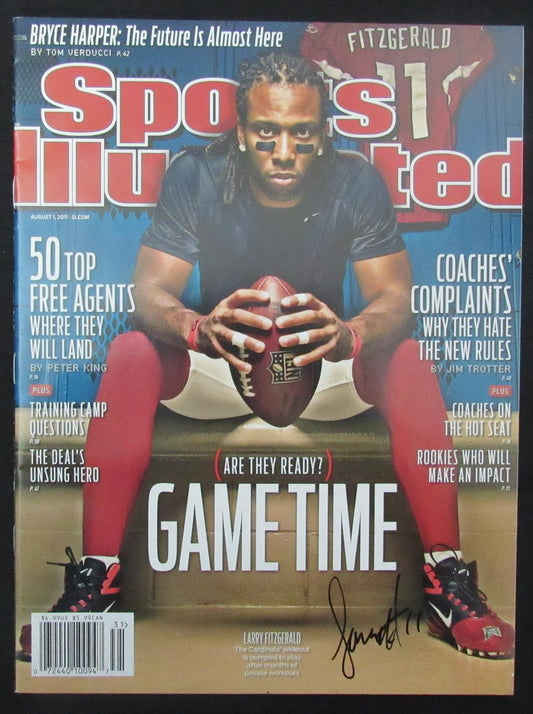 Larry Fitzgerald Signed 2011 Sports Illustrated Magazine NO LABEL JSA 190770