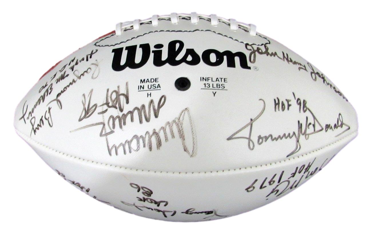 NFL Hall of Famers Multi-Autographed (19) Wilson NFL Football Bradshaw 176389