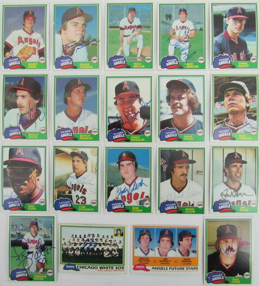 Lot of 19 California Angels Signed/Autographed 1981 TOPPS Trading Cards 165584