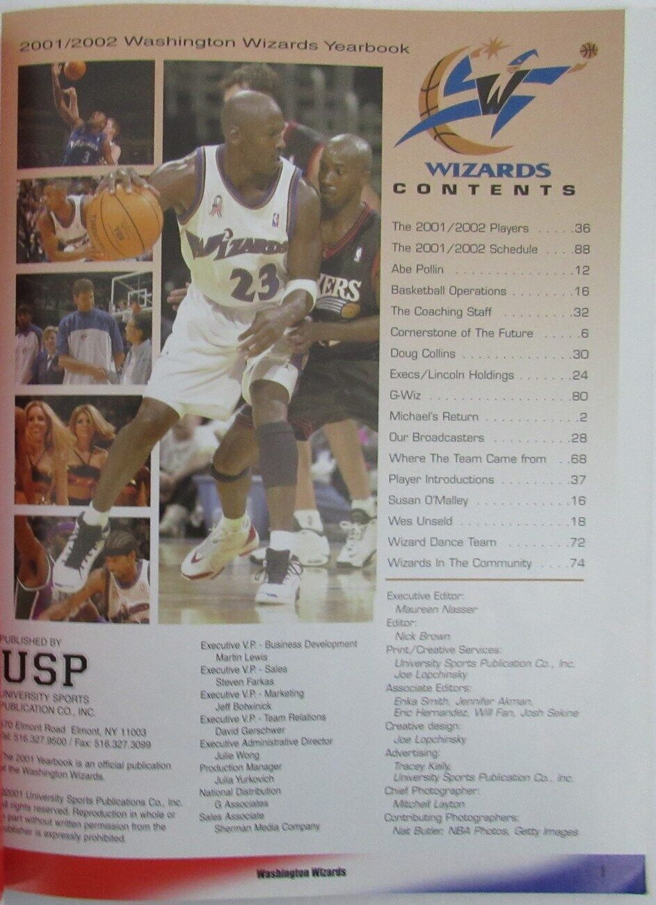 200-2002 Washington Wizards Yearbook with Michael Jordan 65074