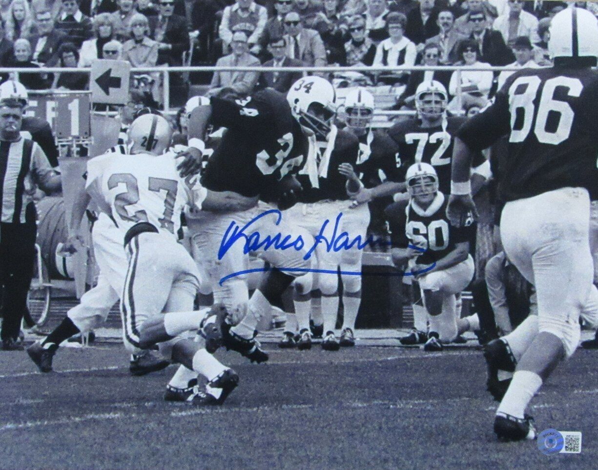 Franco Harris HOF Penn State PSU Signed/Auto 11x14 Photo Beckett 165255