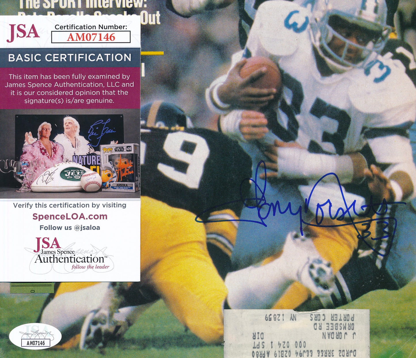 Tony Dorsett HOF Autographed September 1979 SPORT Magazine Cowboys JSA