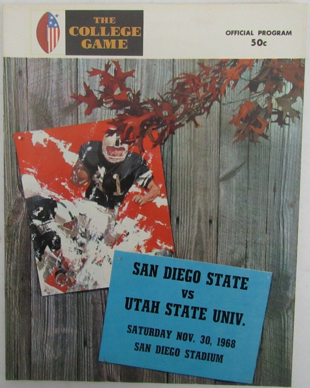 1968 San Diego State vs. Utah State Football Game Program 148772