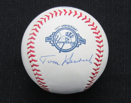 Tommy Henrich Signed/Auto Yankees 100th OML Baseball TRI-STAR Inscr 187144
