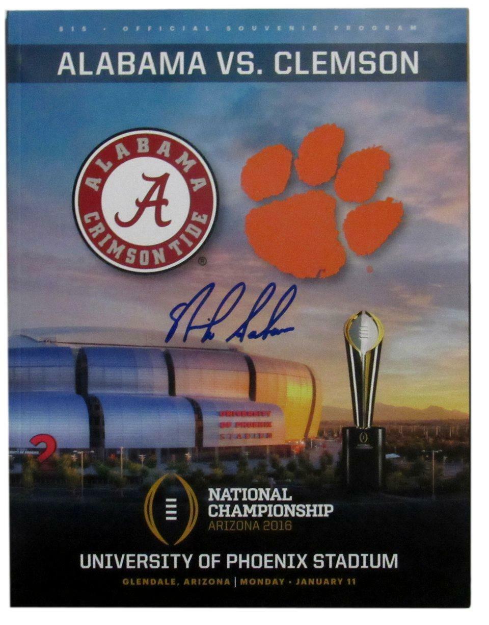 Nick Saban Alabama Signed/Auto 2016 National Championship Program Beckett 167421