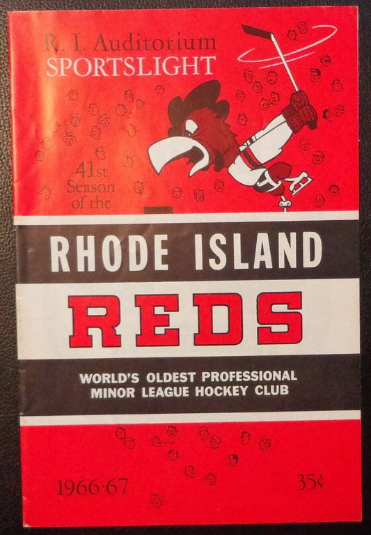 Vintage 1966-67 Rhode Island Reds Official ScoreCard Program Minor League Hockey