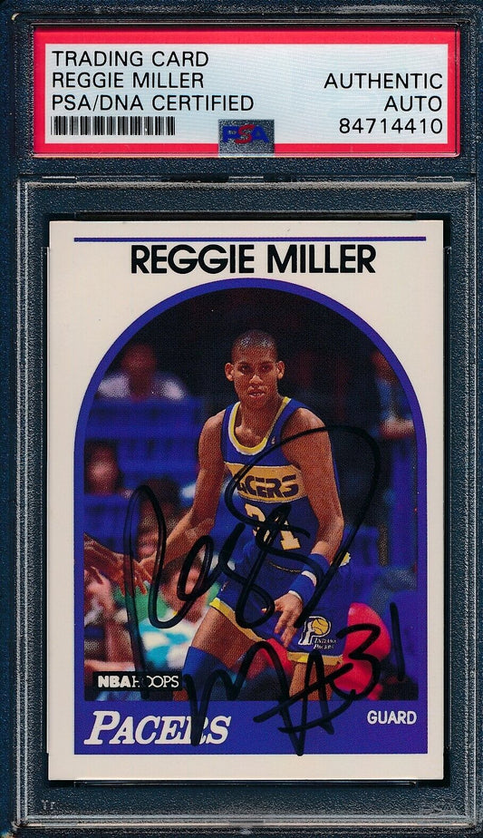 1989 HOOPS Reggie Miller HOF #29 Authentic Card Signed Pacers PSA/DNA 176339