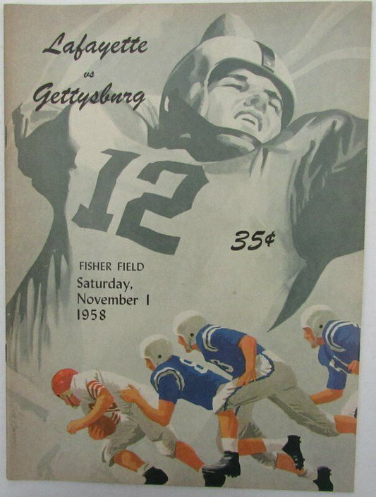 1958 Lafayette vs. Gettysburg College Football Program 143709