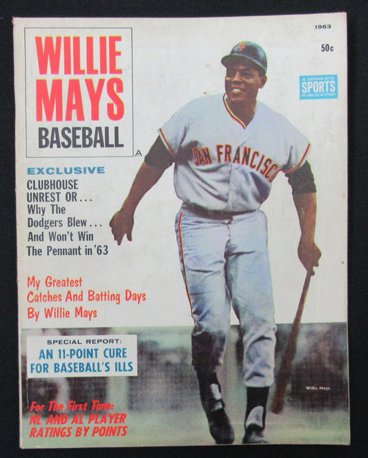 1963 Willie Mays HOF d.2024 San Francisco Giants Baseball Magazine 185545