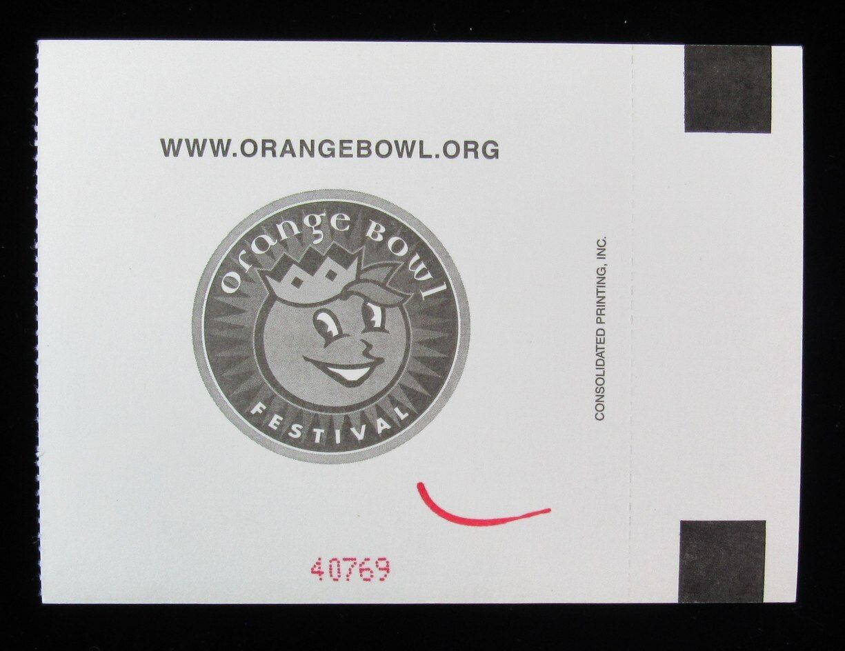 2002 Orange Bowl Florida Gators vs. Maryland Terrapins Ticket Stub Spurrier