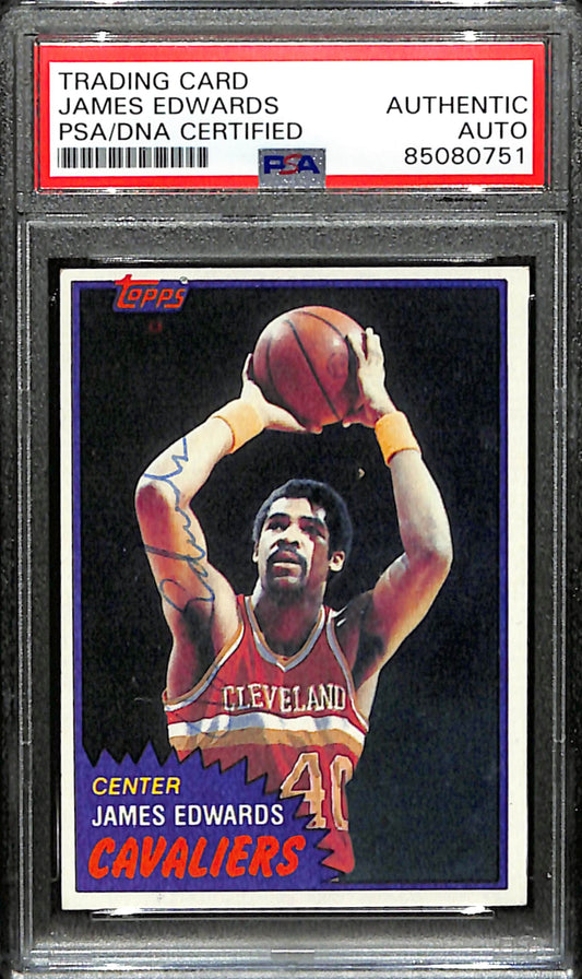 James Edwards Signed 1981 Topps Card #90 Cleveland Cavaliers PSA/DNA 185746