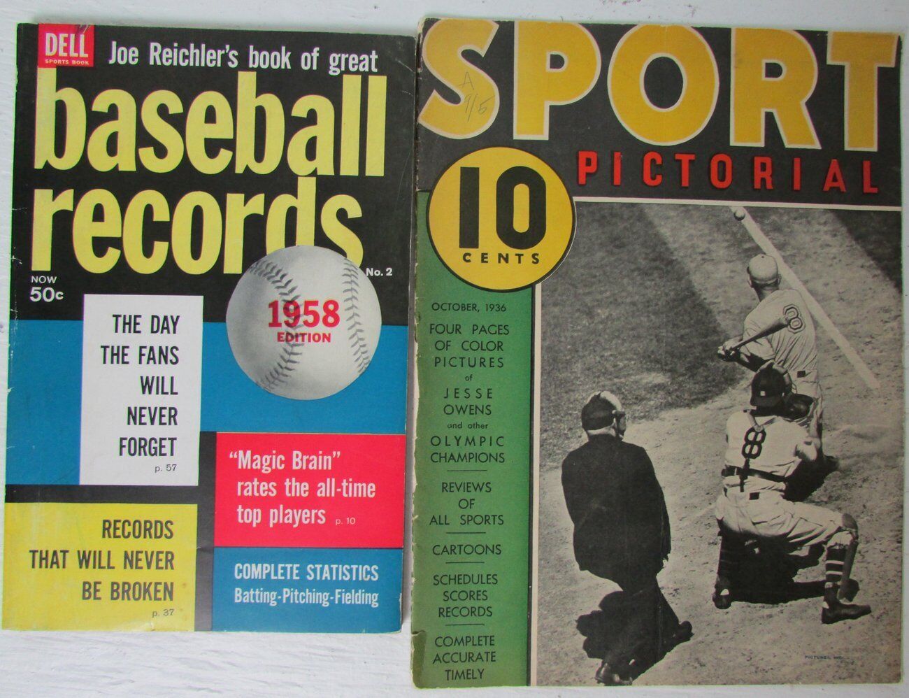 Lot of 4 Vintage Baseball Annuals Hank Aaron 1950's  Magazines 146820