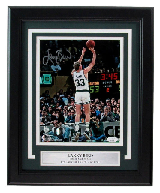 Larry Bird HOF Signed/Auto 8x10 Photo Boston Celtics Framed JSA 189452