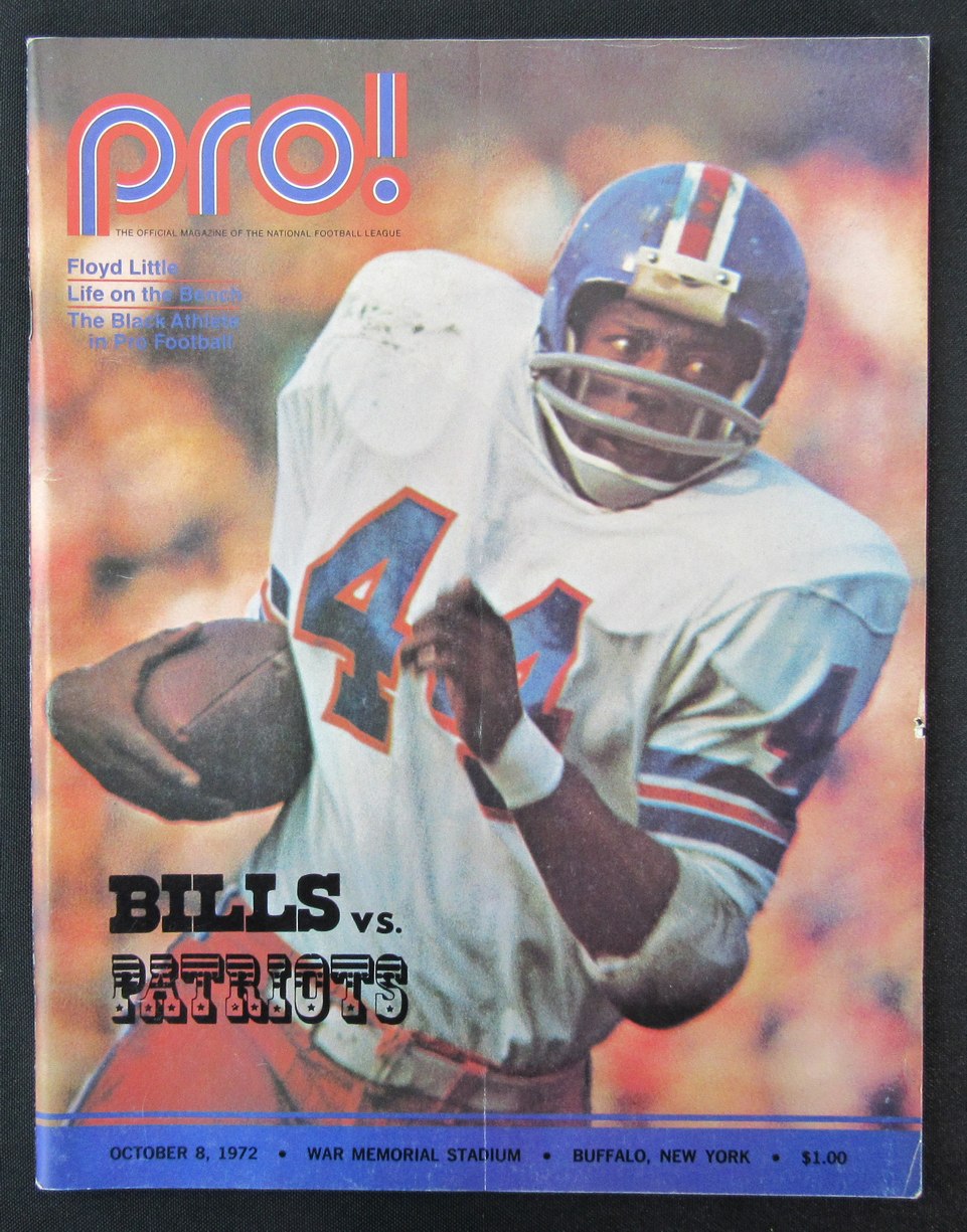 1972  Buffalo Bills vs. New England Patriots Program 10/08 Floyd Little 172500