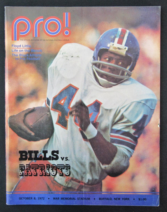 1972  Buffalo Bills vs. New England Patriots Program 10/08 Floyd Little 172500