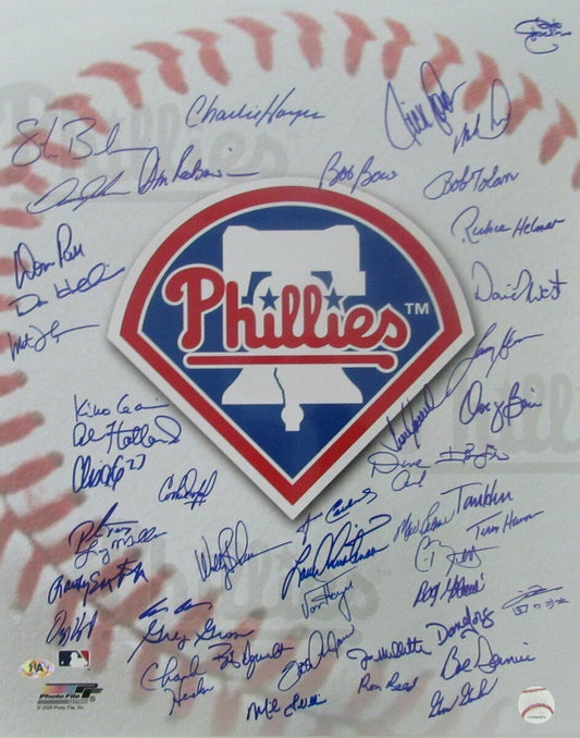 Phillies Greats Multi-Signed 16x20 Color Photo  MAB 140669