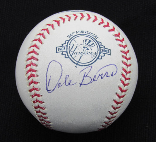 Dale Berra Signed/Auto Yankees 100th OML Baseball JSA 186843