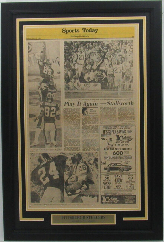 Steelers 1980 Super Bowl XIV Win Pittsburgh Post Gazette Newspaper Framed 157908