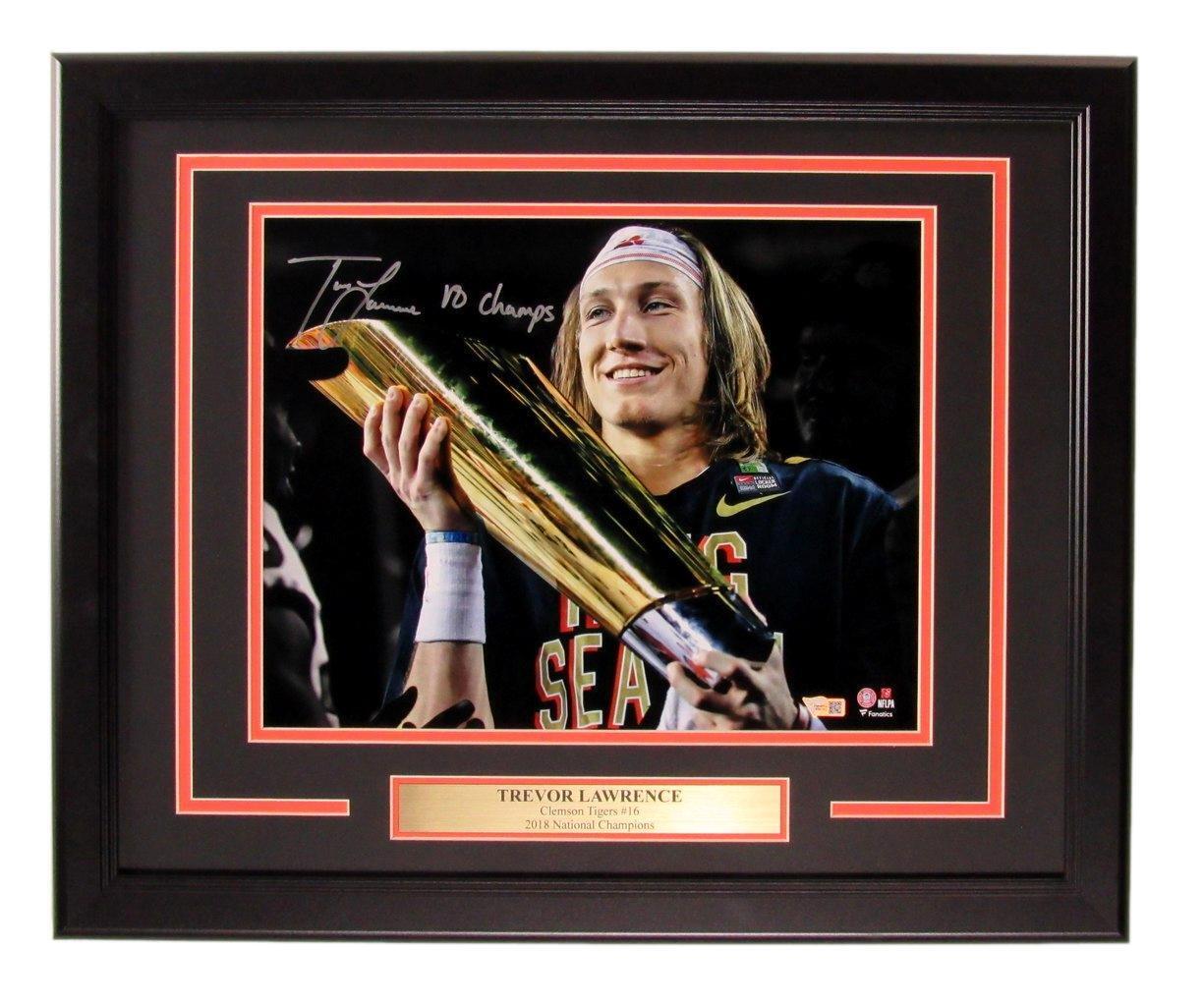 Trevor Lawrence Autographed/Inscribed 11x14 Photo Clemson Framed Fanatics