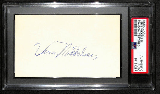 Vern Mikkelsen HOF Signed/Auto 3x5 Index Card Minneapolis Lakers PSA/DNA 188572