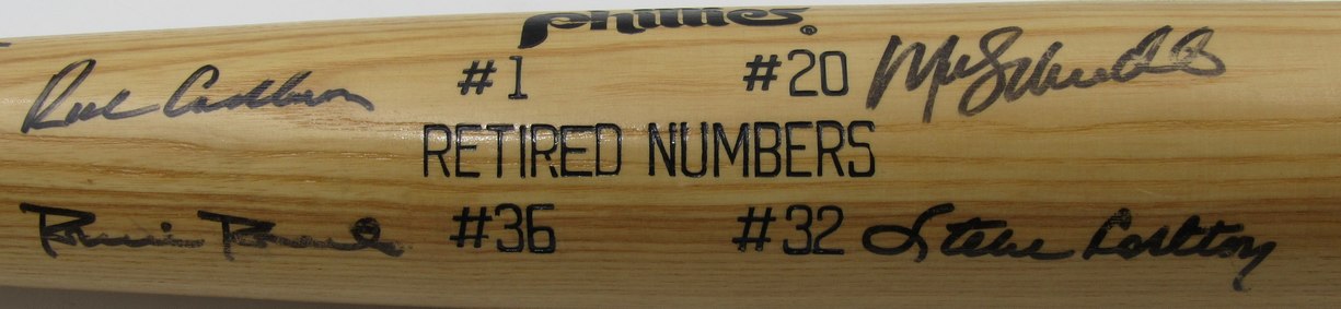 Phillies Retired Numbers Multi-signed Adirondack Baseball Bat PSA/DNA 190217