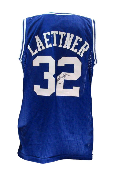 Christian Laettner Signed Blue Custom Basketball Jersey Duke JSA 189228