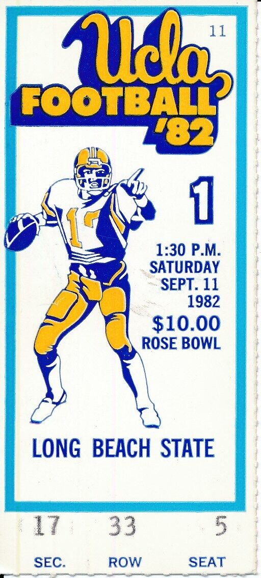 1982 UCLA Bruins vs. Long Beach State Football Game Ticket Stub 148664