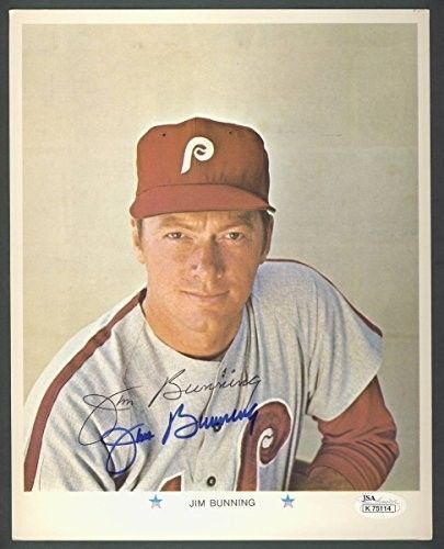 Jim Bunning Philadelphia Phillies Autograped/Signed 8x10 Photo JSA 132421