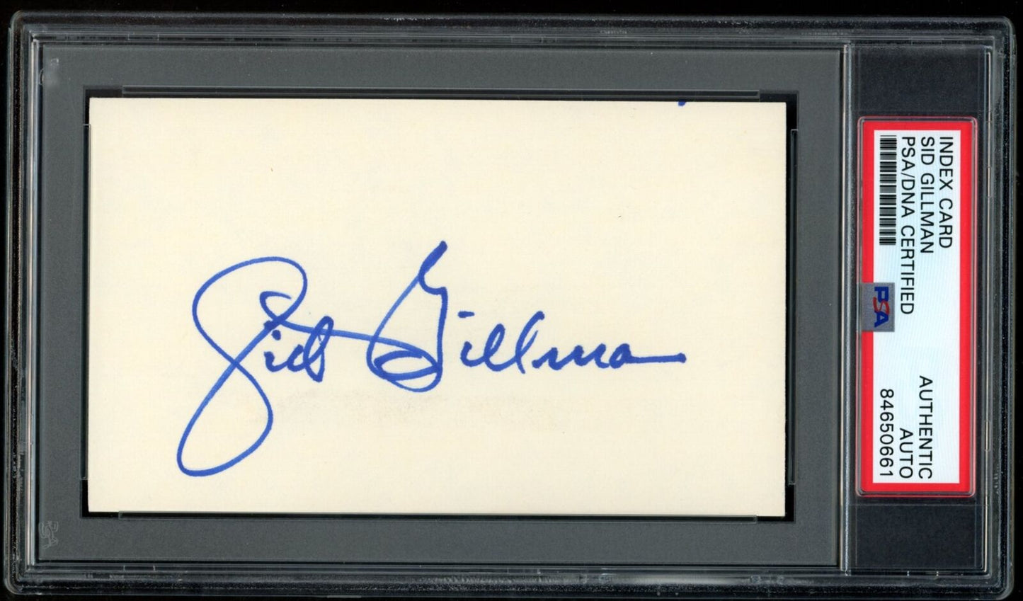 Sid Gillman HOF Autographed 3x5 Index Card San Diego Chargers PSA/DNA