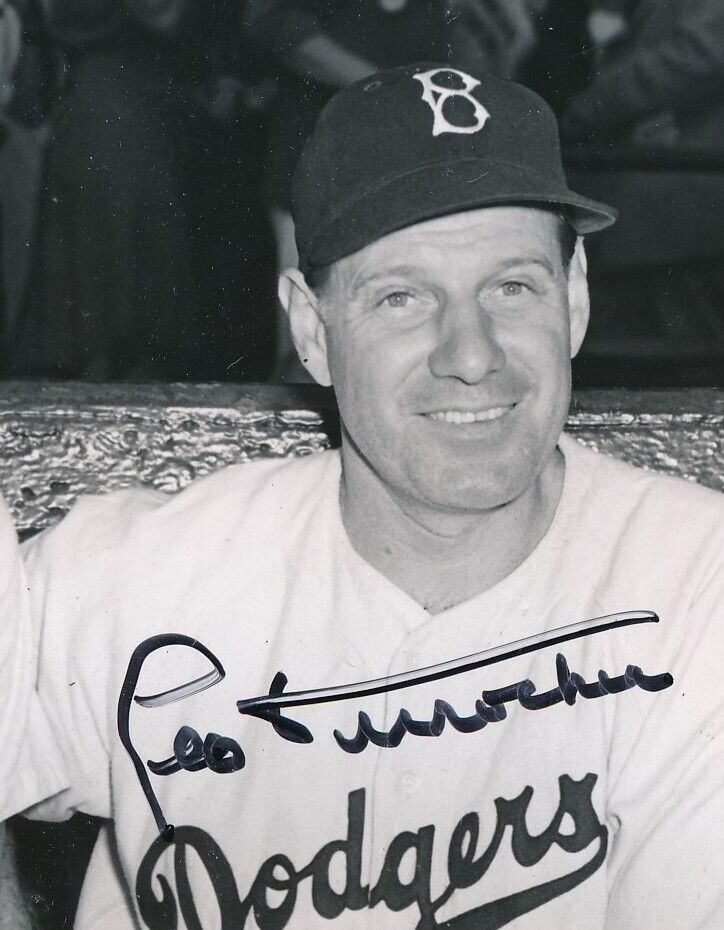 Leo Durocher HOF Autographed 8x7 B/W Photo Brooklyn Dodgers JSA