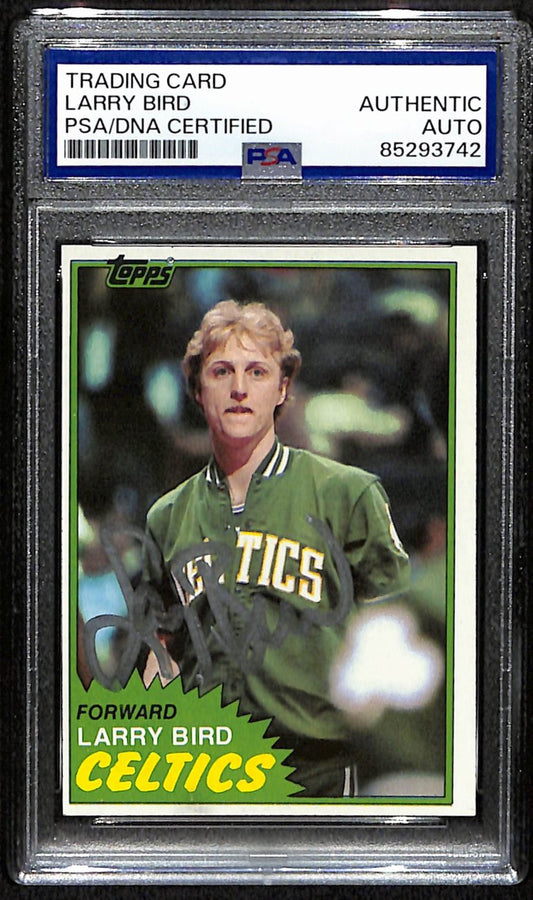 Larry Bird HOF Signed/Autographed 1981 Topps Card #4 Celtics PSA/DNA 190694