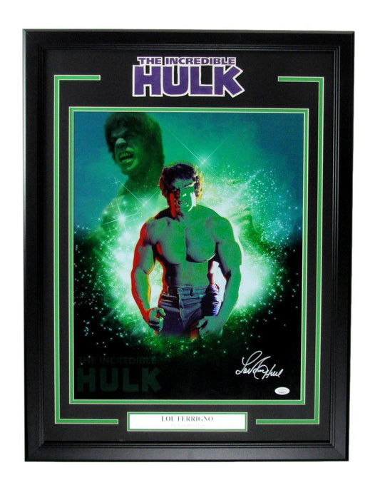 Lou Ferrigno Autographed 16x20 Photo "The Incredible Hulk" Framed JSA