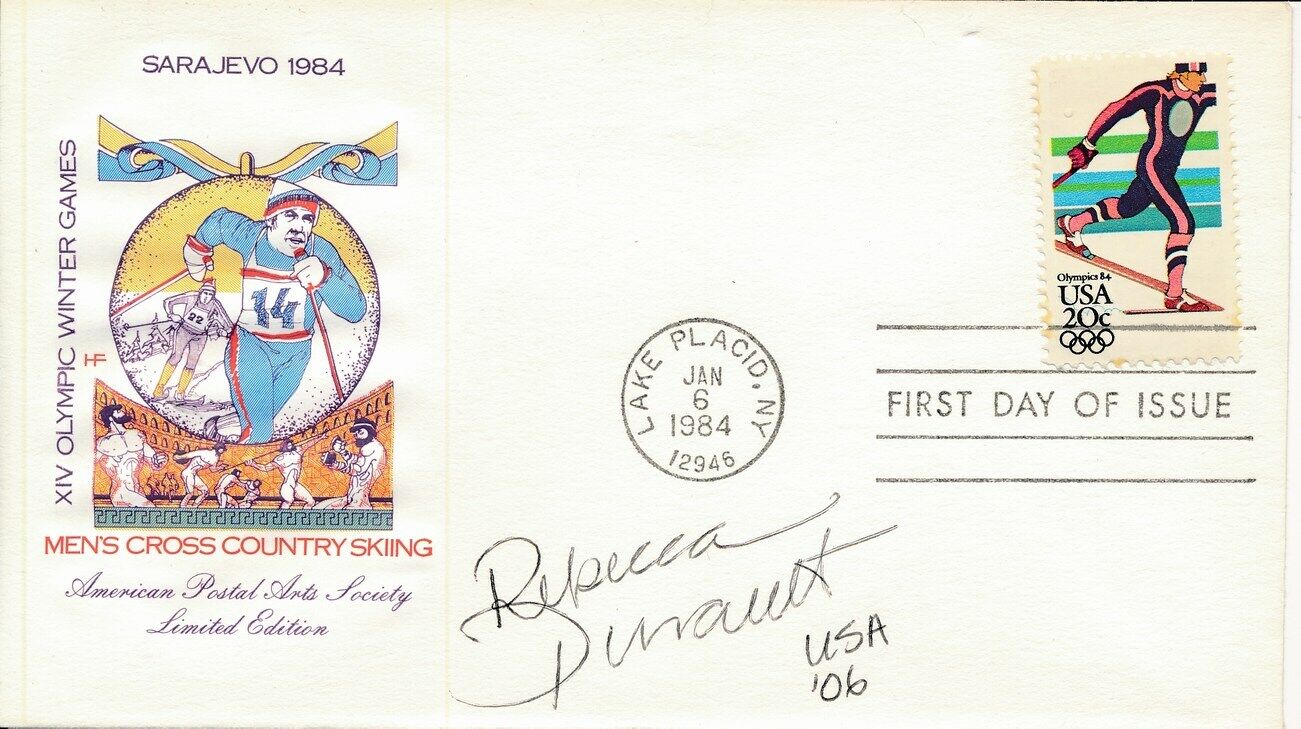 Rebecca Dussault Olympic X Country Skier Signed 1984 First Day Cover/FDC 151297