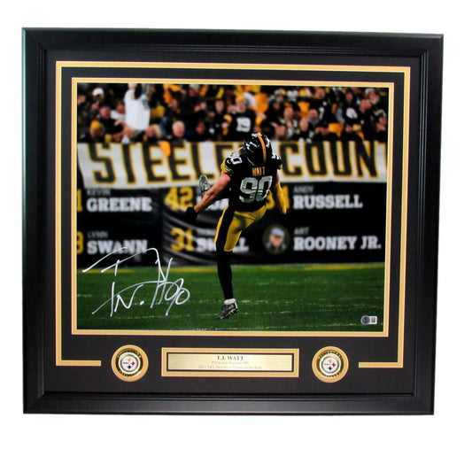 T.J. Watt Signed/Autographed 16x20 Photo Steelers Framed Beckett 193339