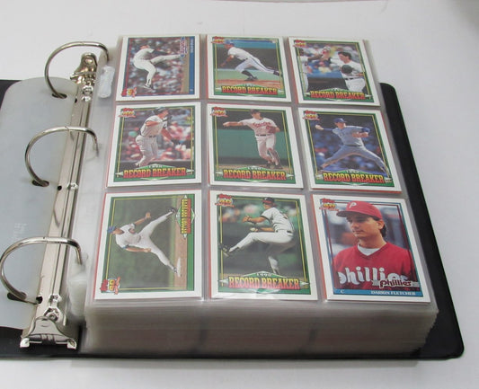 1991 Topps Complete Baseball Set (792) In Binder w/Pages 192021