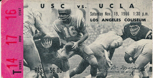 1966 USC Trojans vs. UCLA Football Game Ticket Stub 148531