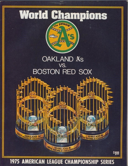 1975 ALCS A's V. Red Sox Official Baseball Program 128932