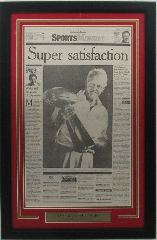 49ers 1989 Super Bowl XXIII Champs San Francisco Examiner Framed 157897