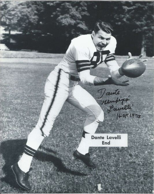 Dante Lavelli HOF Cleveland Browns Signed/Inscribed 8x10 B/W Photo JSA 150372