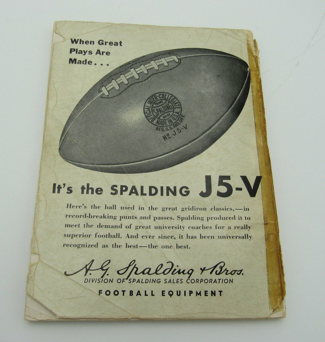 1940 Spalding's Official Guide NFL Football Rules. Press/Media Guide 143091