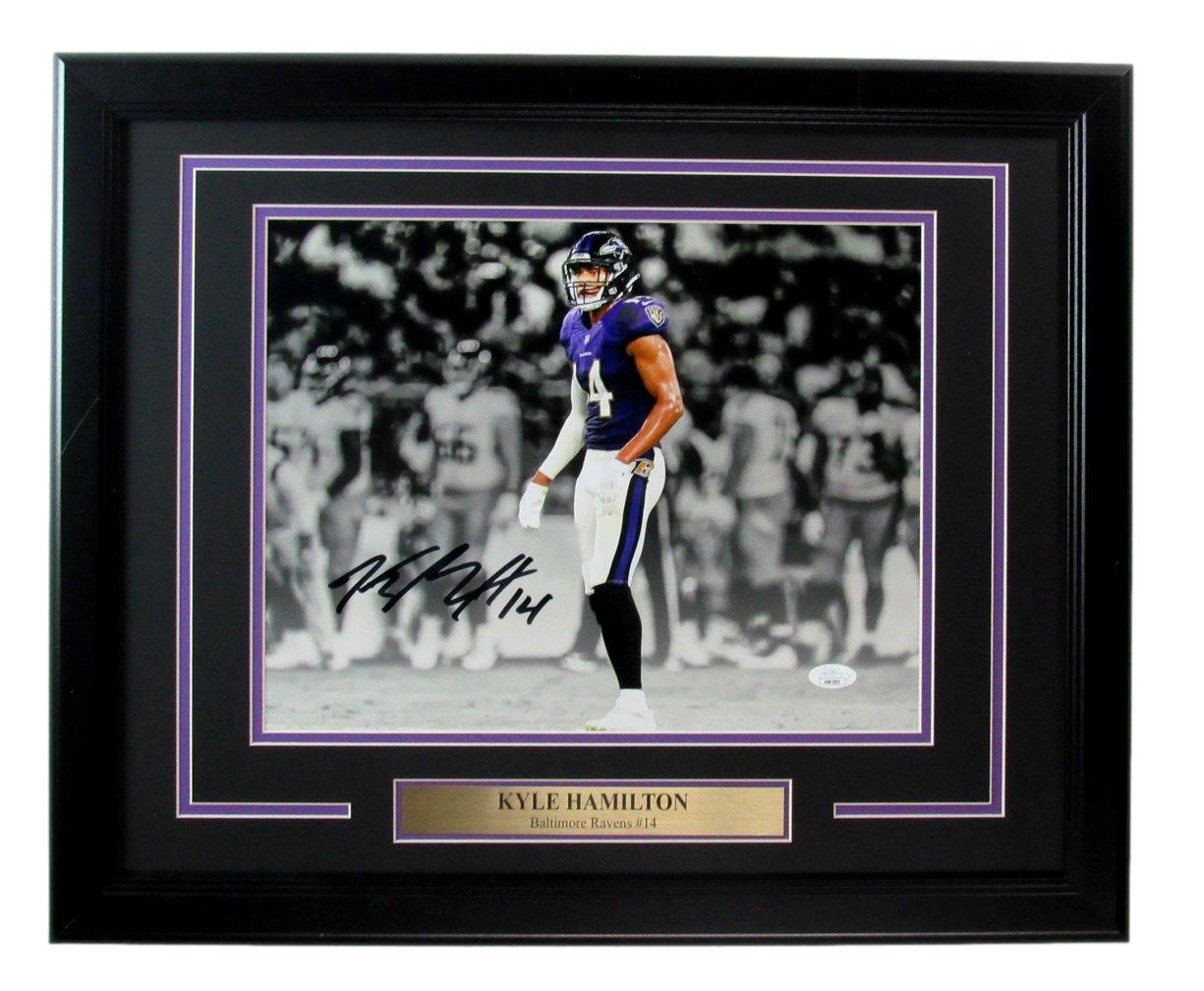 Kyle Hamilton Signed 11x14 Photo Baltimore Ravens Framed JSA 187162